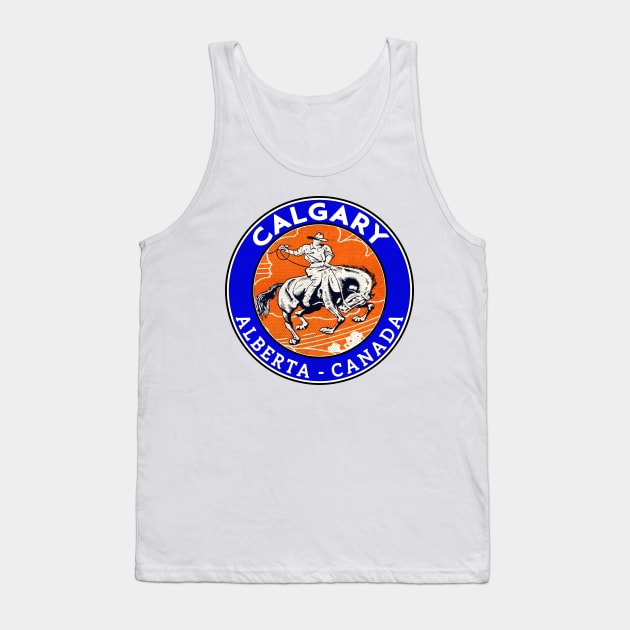Calgary Alberta Canada Cowboy Horse Stampede Rodeo Tank Top by TravelTime